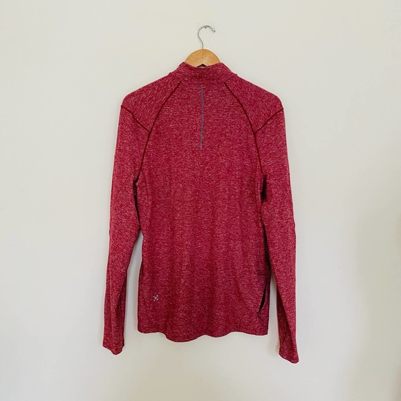 LULULEMON Mens HDSR Heathered Red Surge Warm Half Zip LS Training Top Medium - Picture 5 of 13